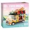 ZHEGAO 00890 non  XE SUSHI bộ đồ chơi xếp lắp ráp ghép mô hình FOOD SNACKS SUSHI CART 606 khối