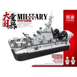 MINGDI 9028 non  TÀU HẠ CÁNH KHÔNG KHÍ CẤP ĐỘ BULL bộ đồ chơi xếp lắp ráp ghép mô hình Military Army MILITARY BISON CLASS GOVERCRAFT Quân Sự Bộ Đội 409 khối