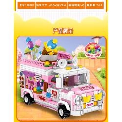 818 98283 ZHEGAO 00887 non  XE TRÁNG MIỆNG bộ đồ chơi xếp lắp ráp ghép mô hình FOOD SNACKS DESSERT TROLLEY 590 khối