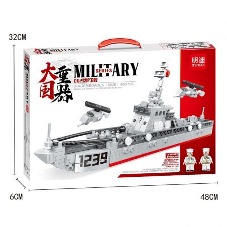MINGDI 9026 non  062 KHAI THÁC. bộ đồ chơi xếp lắp ráp ghép mô hình Military Army MILITARY TYPE 062 FRIGATE Quân Sự Bộ Đội 400 khối