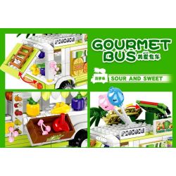 818 98285 ZHEGAO 00886 non  QUẦY BÁN HOA QUẢ bộ đồ chơi xếp lắp ráp ghép mô hình FOOD SNACKS FRUIT CART 604 khối