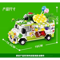 818 98285 ZHEGAO 00886 non  QUẦY BÁN HOA QUẢ bộ đồ chơi xếp lắp ráp ghép mô hình FOOD SNACKS FRUIT CART 604 khối