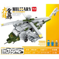 MINGDI K0158 0158 non  MÁY BAY TRỰC THĂNG VŨ TRANG FALCON-K0158 bộ đồ chơi xếp lắp ráp ghép mô hình Military Army Quân Sự Bộ Đội 645 khối