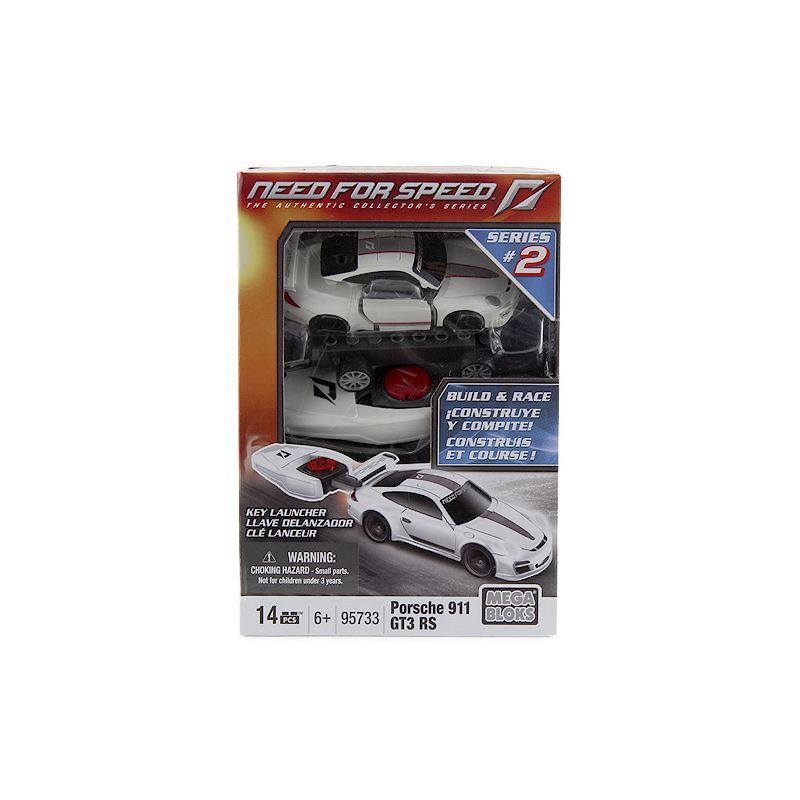 MEGA BLOKS 95733 non  PORSCHE 911 GT3 tỷ lệ 1:55 bộ đồ chơi xếp lắp ráp ghép mô hình Need For Speed NEED FOR SPEED PORSCHE 911 GT3 14 khối
