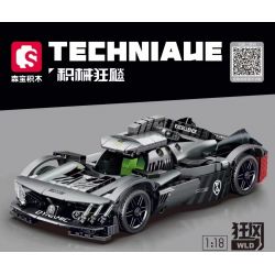 SEMBO WEKKI VIGGI 715303 non  CRAZY GEAR XE THỂ THAO CHIẾN BINH PEUGEOT 1:18 tỷ lệ 1:18 bộ đồ chơi xếp lắp ráp ghép mô hình  Kỹ Thuật Công Nghệ Cao Mô Hình Phương Tiện 532 khối