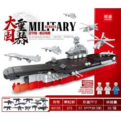 MINGDI K0155 0155 non  TÀU LIÊU NINH - SÂN BAY bộ đồ chơi xếp lắp ráp ghép mô hình Military Army Quân Sự Bộ Đội 676 khối