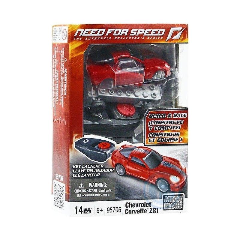 MEGA BLOKS 95706 non  CẦN TỐC ĐỘ CHEVROLET CORVETTE ZR-1 tỷ lệ 1:55 bộ đồ chơi xếp lắp ráp ghép mô hình Need For Speed NEED FOR SPEED CHEVROLET CORVETTE ZR1 14 khối