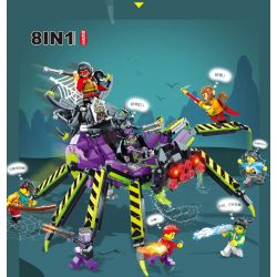 SX 2058 non  TINH CHẤT NHỆN 8 KẾT HỢP MẶT DÂY CHUYỀN QUỶ BÓNG RÂM KHẨU ĐỘ BẦU TRỜI NHANH RỒNG BAY TRÊN MÂY HẠN CHẾ MẠNG CHIM ĂN THỊT THÔNG PHÁO ĐÀI MA THUẬT NETHER SPIKE HẠNG NẶNG XUYÊN GIÓ bộ đồ chơi xếp lắp ráp ghép mô hình MONKIE 1224 khối