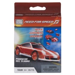 MEGA BLOKS 95778 non  PORSCHE 911 TURBO tỷ lệ 1:55 bộ đồ chơi xếp lắp ráp ghép mô hình Need For Speed NEED FOR SPEED PORSCHE 911 TURBO 18 khối