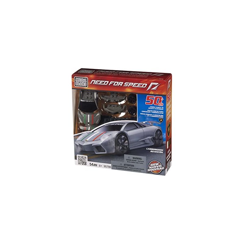MEGA BLOKS 95786 non  LAMBORGHINI REVENTON tỷ lệ 1:38 bộ đồ chơi xếp lắp ráp ghép mô hình Need For Speed NEED FOR SPEED LAMBORGHINI REVENTON 54 khối