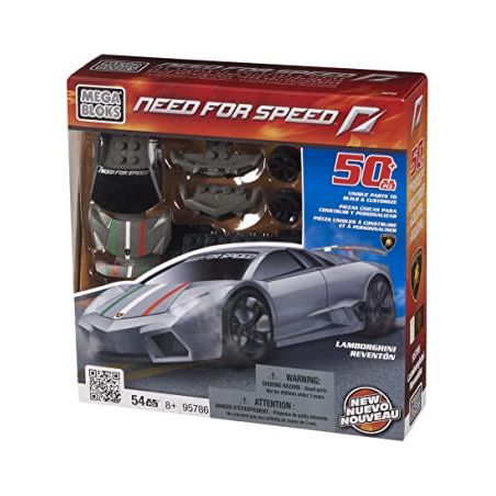 MEGA BLOKS 95786 non  LAMBORGHINI REVENTON tỷ lệ 1:38 bộ đồ chơi xếp lắp ráp ghép mô hình Need For Speed NEED FOR SPEED LAMBORGHINI REVENTON 54 khối