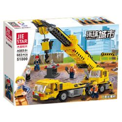 JIESTAR 51000 non  CẦN CẨU XÂY DỰNG bộ đồ chơi xếp lắp ráp ghép mô hình City CONSTRUCTION CRANE Thành Phố 683 khối