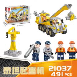 JIESTAR 21037 non  CẨU TITAN bộ đồ chơi xếp lắp ráp ghép mô hình City TRUCK Thành Phố 491 khối