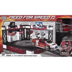 MEGA BLOKS 95720 non  NHÀ ĐỂ XE SỬA ĐỔI AUDI R8 bộ đồ chơi xếp lắp ráp ghép mô hình Need For Speed NEED FOR SPEED CUSTOM GARAGE 337 khối