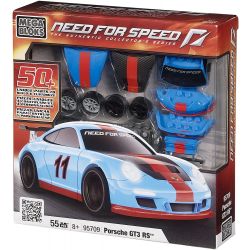 MEGA BLOKS 95709 non  PORSCHE GT3 tỷ lệ 1:38 bộ đồ chơi xếp lắp ráp ghép mô hình Need For Speed NEED FOR SPEED PORSCHE GT3 55 khối