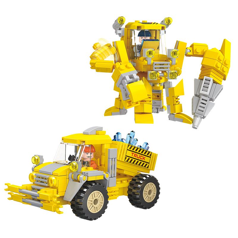 JIESTAR 21035 non  MÁY THU HOẠCH PHA LÊ bộ đồ chơi xếp lắp ráp ghép mô hình City TRUCK Thành Phố 400 khối