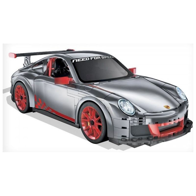 MEGA BLOKS 95722 non  PORSCHE GT3 tỷ lệ 1:14 bộ đồ chơi xếp lắp ráp ghép mô hình Need For Speed NEED FOR SPEED PORSCHE GT3 640 khối