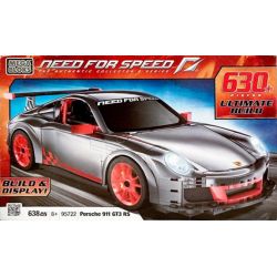 MEGA BLOKS 95722 non  PORSCHE GT3 tỷ lệ 1:14 bộ đồ chơi xếp lắp ráp ghép mô hình Need For Speed NEED FOR SPEED PORSCHE GT3 640 khối