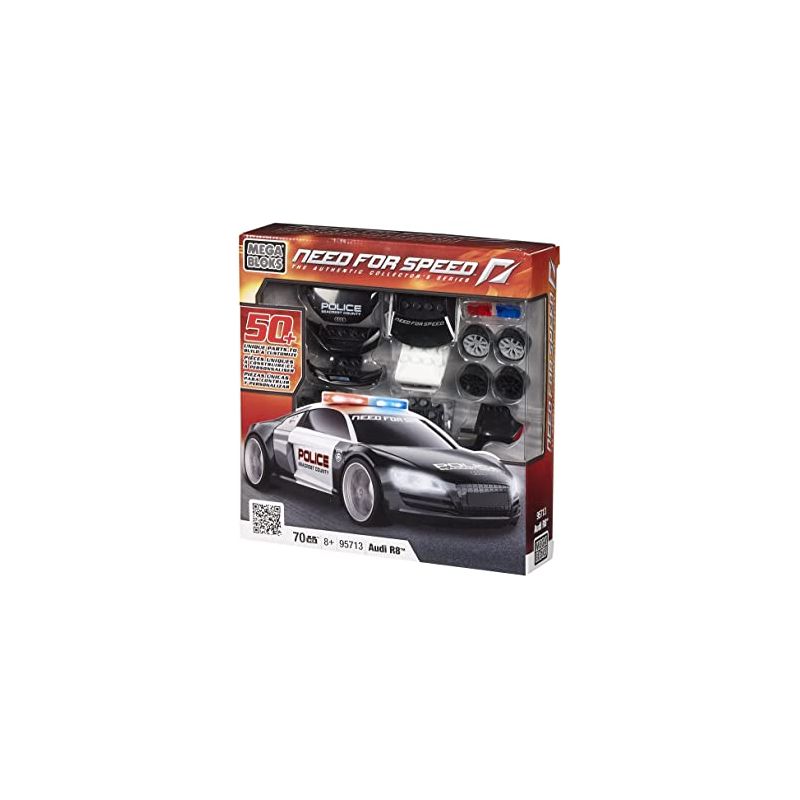 MEGA BLOKS 95713 non  AUDI R8 tỷ lệ 1:38 bộ đồ chơi xếp lắp ráp ghép mô hình Need For Speed NEED FOR SPEED AUDI R8 70 khối