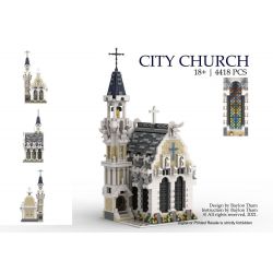 MorkModel 033006 Mork Model 033006 REBRICKABLE MOC-65557 65557 MOC65557 non  NHÀ THỜ THÀNH PHỐ THỜI TRUNG CỔ bộ đồ chơi xếp lắp ráp ghép mô hình Modular Buildings MEDIEVAL CITY CHURCH Mô Hình Nhà Cửa 4418 khối