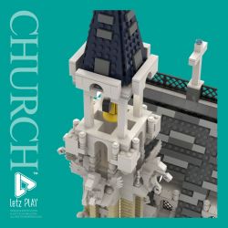 MorkModel 033006 Mork Model 033006 REBRICKABLE MOC-65557 65557 MOC65557 non  NHÀ THỜ THÀNH PHỐ THỜI TRUNG CỔ bộ đồ chơi xếp lắp ráp ghép mô hình Modular Buildings MEDIEVAL CITY CHURCH Mô Hình Nhà Cửa 4418 khối