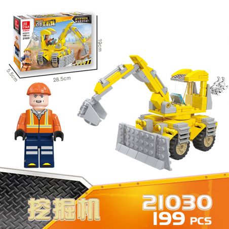 JIESTAR 21030 non  MÁY XÚC bộ đồ chơi xếp lắp ráp ghép mô hình City TRUCK Thành Phố 199 khối