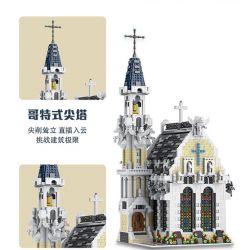 MorkModel 033006 Mork Model 033006 REBRICKABLE MOC-65557 65557 MOC65557 non  NHÀ THỜ THÀNH PHỐ THỜI TRUNG CỔ bộ đồ chơi xếp lắp ráp ghép mô hình Modular Buildings MEDIEVAL CITY CHURCH Mô Hình Nhà Cửa 4418 khối