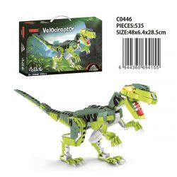 WOMA C0446 0446 non  CHIM ĂN THỊT bộ đồ chơi xếp lắp ráp ghép mô hình VELOCIRAPTOR 535 khối