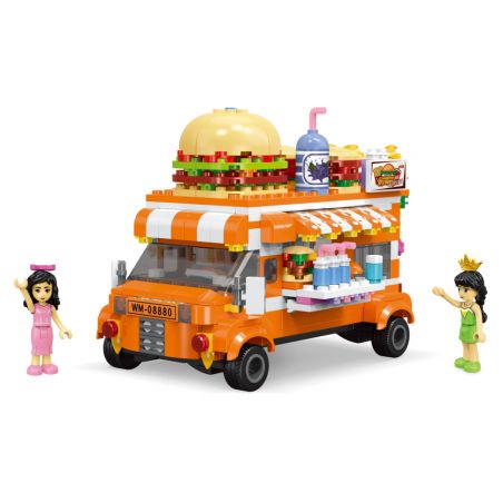 WOMA C0309 0309 non  THƯỞNG THỨC XE TẢI THỰC PHẨM bộ đồ chơi xếp lắp ráp ghép mô hình 484 khối