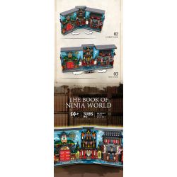 REOBRIX 66029 non  GIÁ SÁCH CHẾ ĐỘ XEM PHỐ NINJA WORLD bộ đồ chơi xếp lắp ráp ghép mô hình Modular Buildings Mô Hình Nhà Cửa 3086 khối