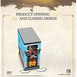 REOBRIX 66029 non  GIÁ SÁCH CHẾ ĐỘ XEM PHỐ NINJA WORLD bộ đồ chơi xếp lắp ráp ghép mô hình Modular Buildings Mô Hình Nhà Cửa 3086 khối