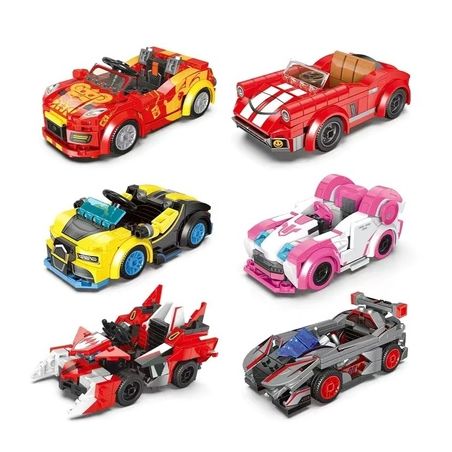 XINGBAO XB non  XE ĐUA MOON SHADOW CABRIOLET SPYDER REGAL DI CHIRON ROSE MARSHMALLOW CRIMSON TIP KAGUYA METEOR bộ đồ chơi xếp lắp ráp ghép mô hình Crazy Racing Đua Xe Điên Loạn 865 khối