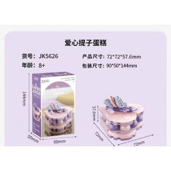 JAKI JK5626 5626 non  BÁNH NHO KHÔ TÌNH YÊU bộ đồ chơi xếp lắp ráp ghép mô hình HEART GRAPE CAKE