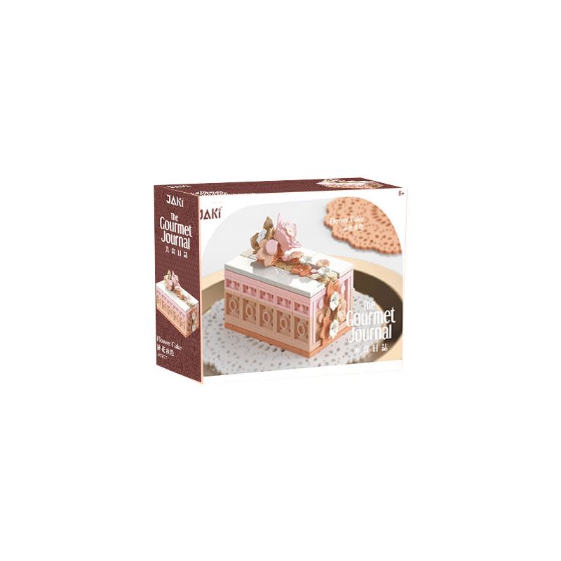 JAKI JK5622 5622 non  BÁNH TRANG TRÍ bộ đồ chơi xếp lắp ráp ghép mô hình THE GOURMET JOURNAL FLOWER CAKE