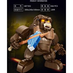 PanlosBrick 687302 Panlos Brick 687302 non  KING KONG PHIÊN BẢN Q bộ đồ chơi xếp lắp ráp ghép mô hình Movie & Game Phim Và Trò Chơi 566 khối