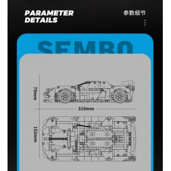 SEMBO WEKKI VIGGI 715003 non  TÍCH LŨY VŨ KHÍ XE THỂ THAO HONGQI S9 tỷ lệ 1:14 bộ đồ chơi xếp lắp ráp ghép mô hình  Kỹ Thuật Công Nghệ Cao Mô Hình Phương Tiện 1080 khối