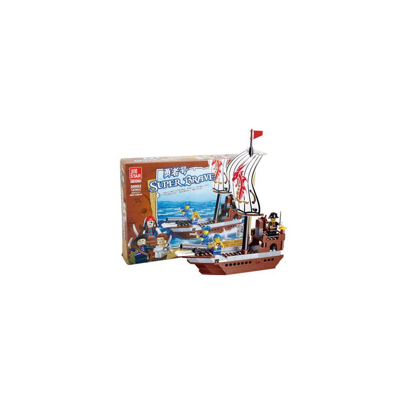 JIESTAR 30002 non  TÀU CƯỚP BIỂN DŨNG CẢM bộ đồ chơi xếp lắp ráp ghép mô hình Pirates Of The Caribbean SUPER BRAVE Cướp Biển Vùng Caribe