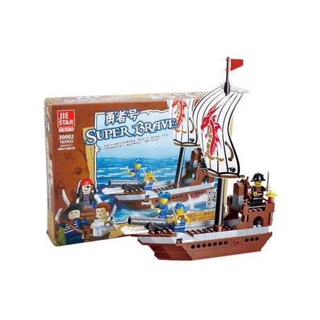 JIESTAR 30002 non  TÀU CƯỚP BIỂN DŨNG CẢM bộ đồ chơi xếp lắp ráp ghép mô hình Pirates Of The Caribbean SUPER BRAVE Cướp Biển Vùng Caribe