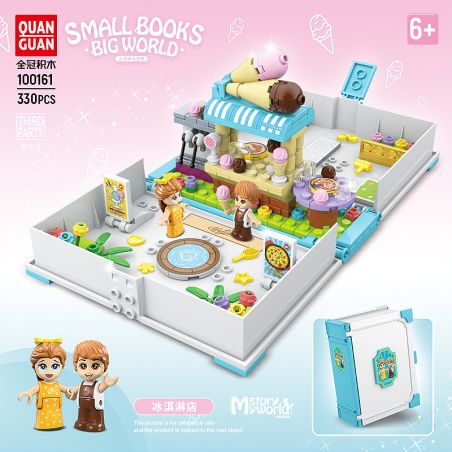 QuanGuan 100161 Quan Guan 100161 non  CỬA HÀNG KEM bộ đồ chơi xếp lắp ráp ghép mô hình Small Books Big World Cuốn Sách Nhỏ Thế Giới Lớn 330 khối