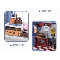 ZHEGAO 00312 non  NHÌN RA ĐƯỜNG PHỐ TRẮNG XANH bộ đồ chơi xếp lắp ráp ghép mô hình BAG SHOP 386 khối