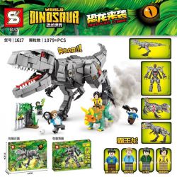SHENG YUAN SY 1617 non  CUỘC TẤN CÔNG KHỦNG LONG THẾ GIỚI TYRANNOSAURUS REX bộ đồ chơi xếp lắp ráp ghép mô hình Jurassic World DINOSAUR WORLD Thế Giới Khủng Long 1079 khối