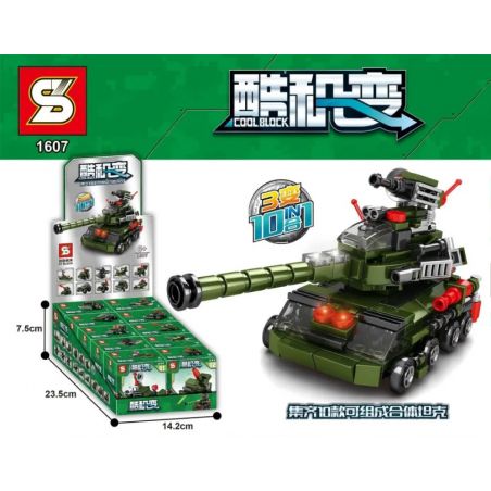 SHENG YUAN SY 1607A 1607B 1607C 1607D 1607E 1607F 1607G 1607H 1607I 1607J non  10 TỔ HỢP XE TĂNG LIÊN bộ đồ chơi xếp lắp ráp ghép mô hình Creator N In 1 COOLBLOCK 324 khối