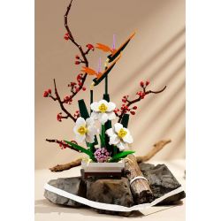 QIZHILE 92038 non  HOA THUỶ TIÊN VÀNG bộ đồ chơi xếp lắp ráp ghép mô hình Flowers NARCISSUS 800 khối