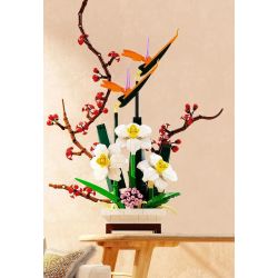 QIZHILE 92038 non  HOA THUỶ TIÊN VÀNG bộ đồ chơi xếp lắp ráp ghép mô hình Flowers NARCISSUS 800 khối