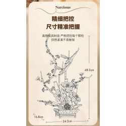 QIZHILE 92038 non  HOA THUỶ TIÊN VÀNG bộ đồ chơi xếp lắp ráp ghép mô hình Flowers NARCISSUS 800 khối