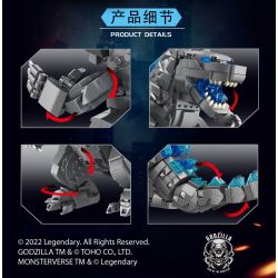 PanlosBrick 687301 Panlos Brick 687301 non  PHIÊN BẢN Q CỦA GODZILLA bộ đồ chơi xếp lắp ráp ghép mô hình Chúa Tể Quái Vật 853 khối