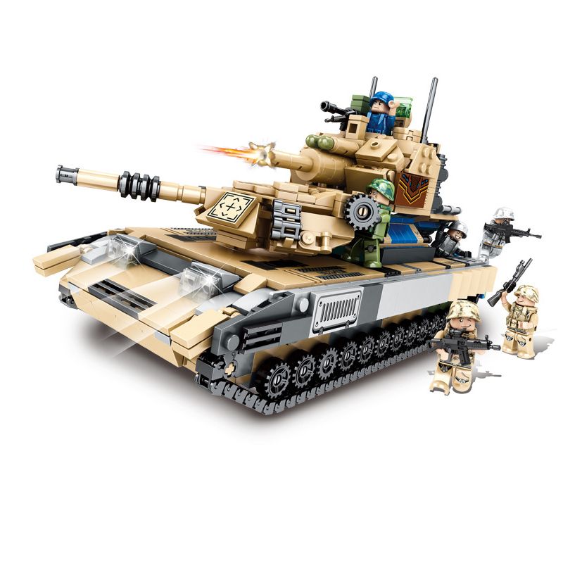 QIAO LE TONG TS88052 88052 non  SUPER TANK 6 COMPIZE M1A2 MEKATANK XE TĂNG AMX-56 CHEETAH LEOPARD-2A6 BỂ PLZ-05 bộ đồ chơi xếp lắp ráp ghép mô hình TANK ALLIANCE 2145 khối