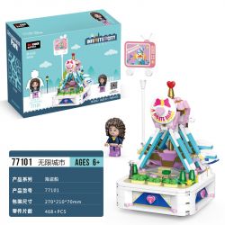 Decool 77101 Jisi 77101 non  TÀU CƯỚP BIỂN bộ đồ chơi xếp lắp ráp ghép mô hình Infinite City Thành Phố Vô Hạn 468 khối