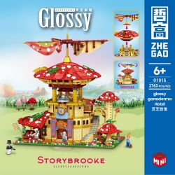 ZHEGAO 01015 non  KHÁCH SẠN LINH CHI bộ đồ chơi xếp lắp ráp ghép mô hình Creator GLOSSY GANODERMA HOTEL Sáng Tạo 2763 khối