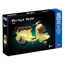 ZHEGAO 00335 non  XE TAY GA VAPE bộ đồ chơi xếp lắp ráp ghép mô hình Motorcycle Motorbike VINTAGE VASPE 1946 Xe Hai Bánh 637 khối